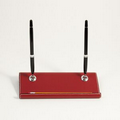 Double Pen Stand - Red Leather